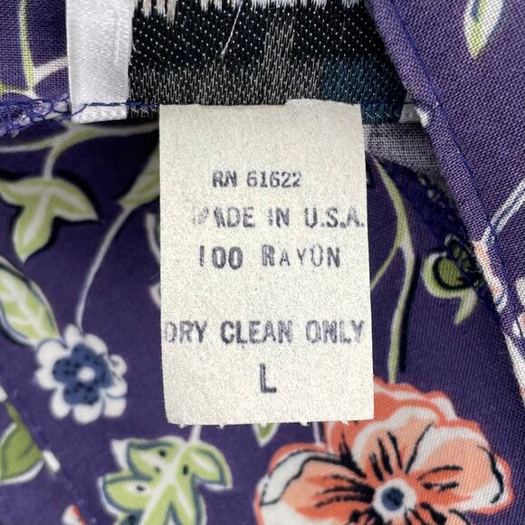 90s VTG Paul Harris Design Floral Maxi Skirt Size L Purple Wrap Front Fairycore - Picture 6 of 16